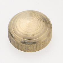 Brass Lock-Up Cap; 1/8 IP; 9/16" Diameter; 1/4" Height; Burnished And Lacquered