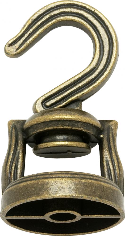 Die Cast Revolving Swivel Hooks; Antique Brass Finish; Kit Contains 1 Hook And Hardware