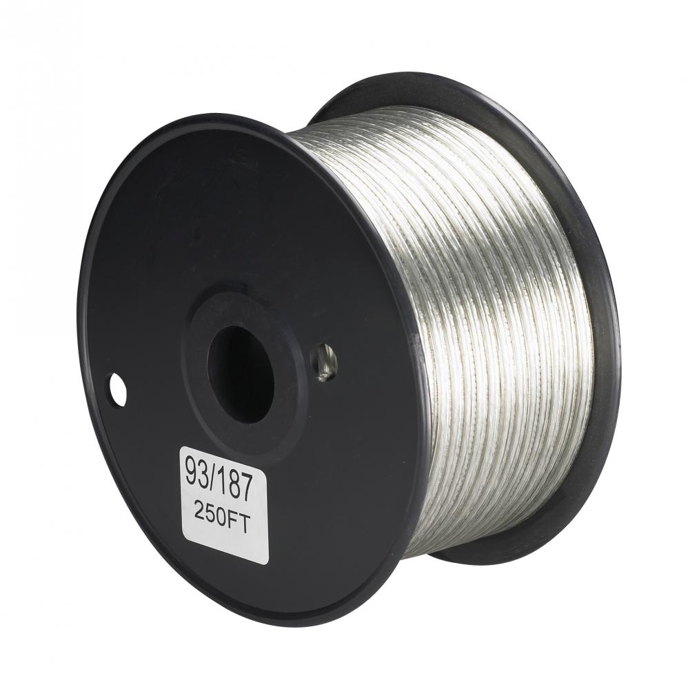 Lamp And Lighting Bulk Wire; 20/2 SPT-1 105C; 250 Foot/Spool; Clear Silver