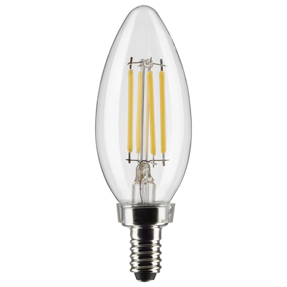 4 Watt B11 LED; Clear; Candelabra Base; 5000K; 350 Lumens; 120 Volt; 2-Pack