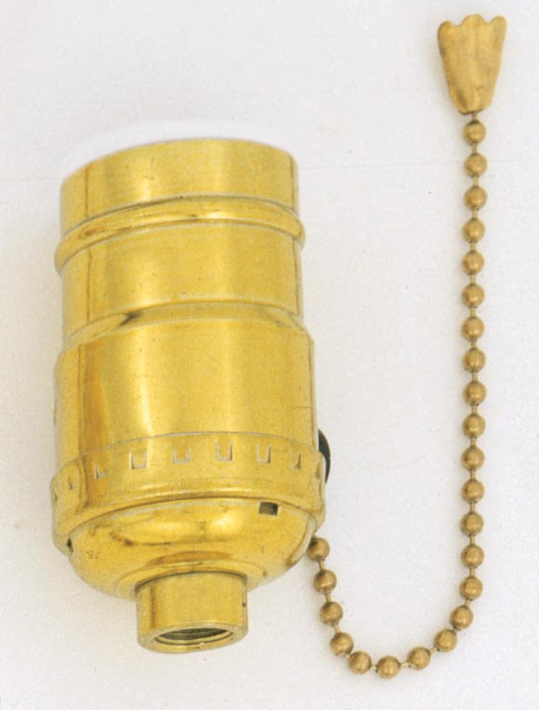 Standard Socket With Pull Chain; Brite Gilt Finish