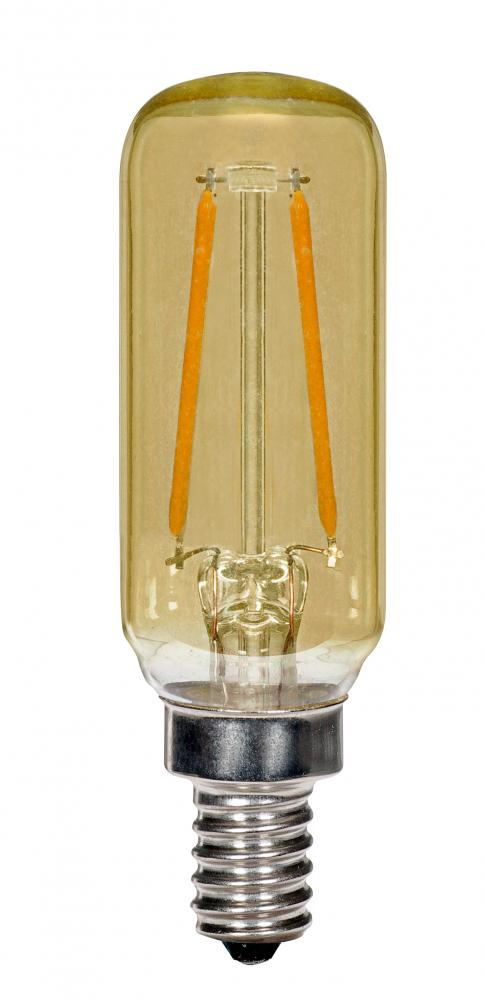 2.5 Watt T6 LED; Amber; Candelabra base; 2000K; 150 Lumens; 120 Volt