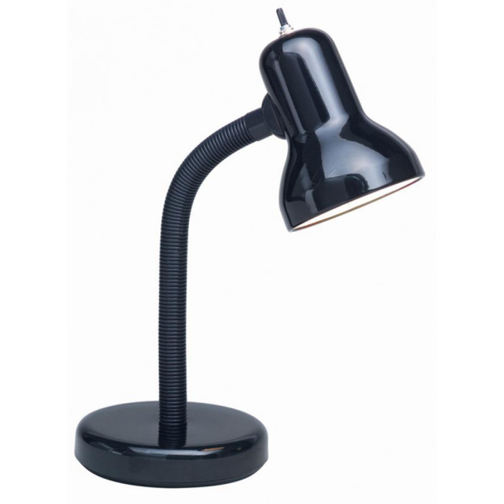 Goose Neck Desk Lamp; Black Finish