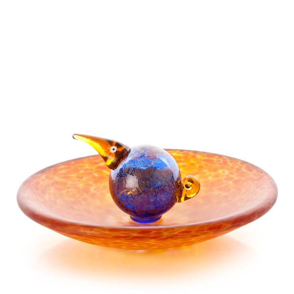 sST/ BIRD BATH, bowl, amber