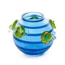 Oggetti Luce 24-03-70 - ST/ AQUA, vase, blue/citron