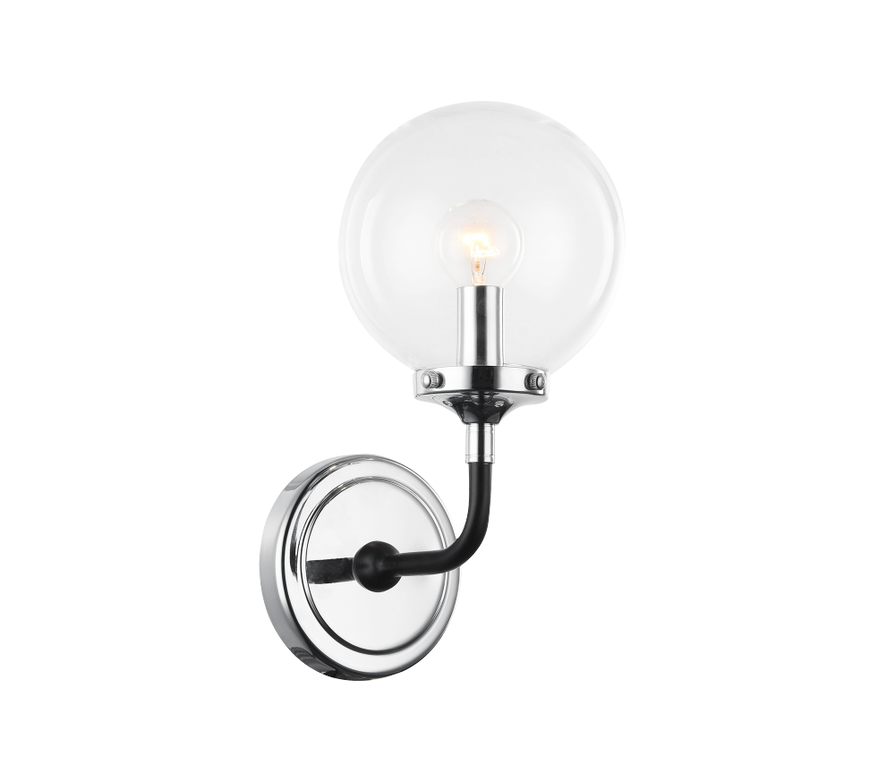 Particles Black & Chrome Wall Sconce