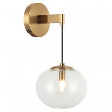 Matteo Lighting W38101AG - 1 LT 6.9"DIA "BULBUS"- AGED GOLD WALL CLEAR GLASS G9 LED 10W