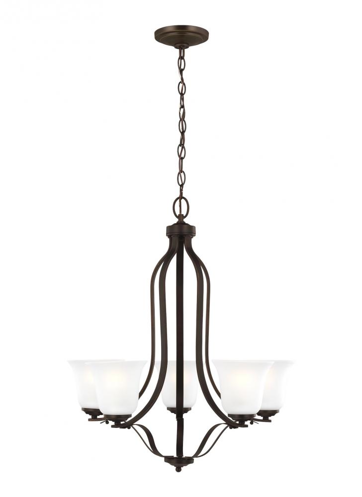 Emmons traditional 5-light indoor dimmable ceiling chandelier pendant light in bronze finish with sa