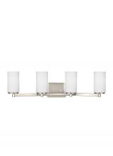 Generation Lighting 4439104-962 - Hettinger transitional 4-light indoor dimmable bath vanity wall sconce in brushed nickel silver fini