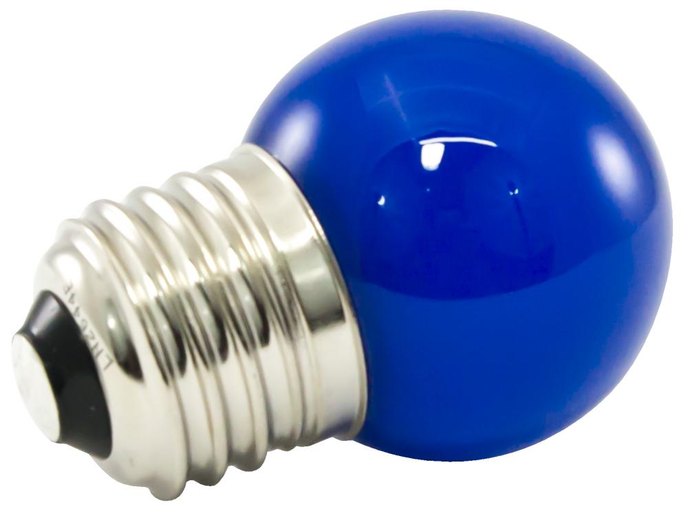 Premium Grade LED Lamp Intermediate Globe, Standard Medium base, Frosted Blue Glass, wet location an