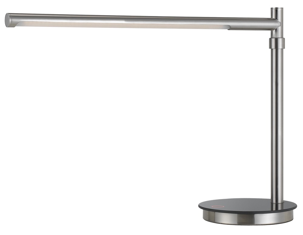 16.5" Height Metal Desk Lamp In Brushed Steel Mirror Finish