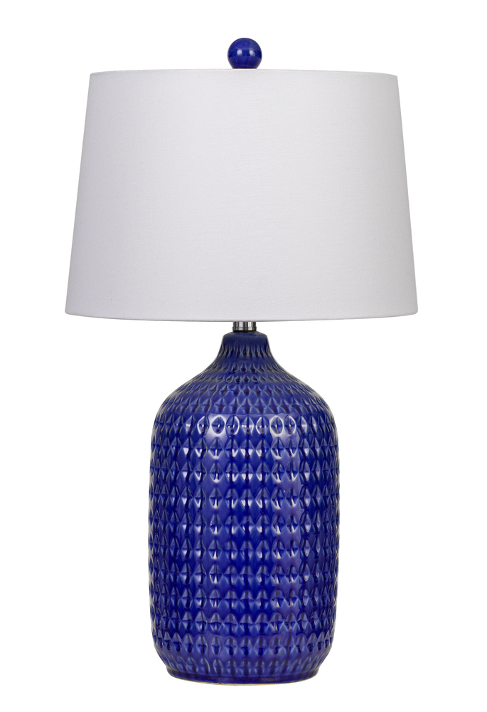 150W Adelaide Ceramic Table Lamp With Taper Drum Linen Hardback Shade (Priced And Sold As Pairs)