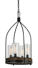 CAL Lighting FX-3614-4 - 60W X 4 Chardon Metal/Wood Fixture(Edison Bulbs Not included)