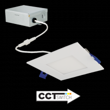 Elco Lighting ERT441CT5W - 4" Ultra Slim LED Square Panel Light with 5-CCT Switch