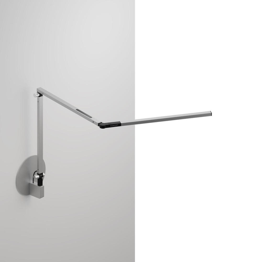 Z-Bar mini Desk Lamp with hardwire wall mount (Warm Light; Silver)