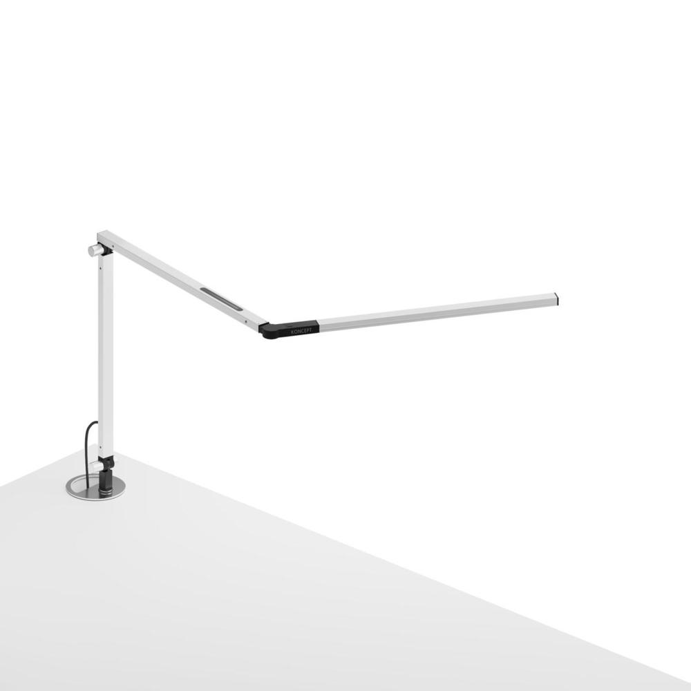 Z-Bar mini Desk Lamp with grommet mount (Warm Light; White)