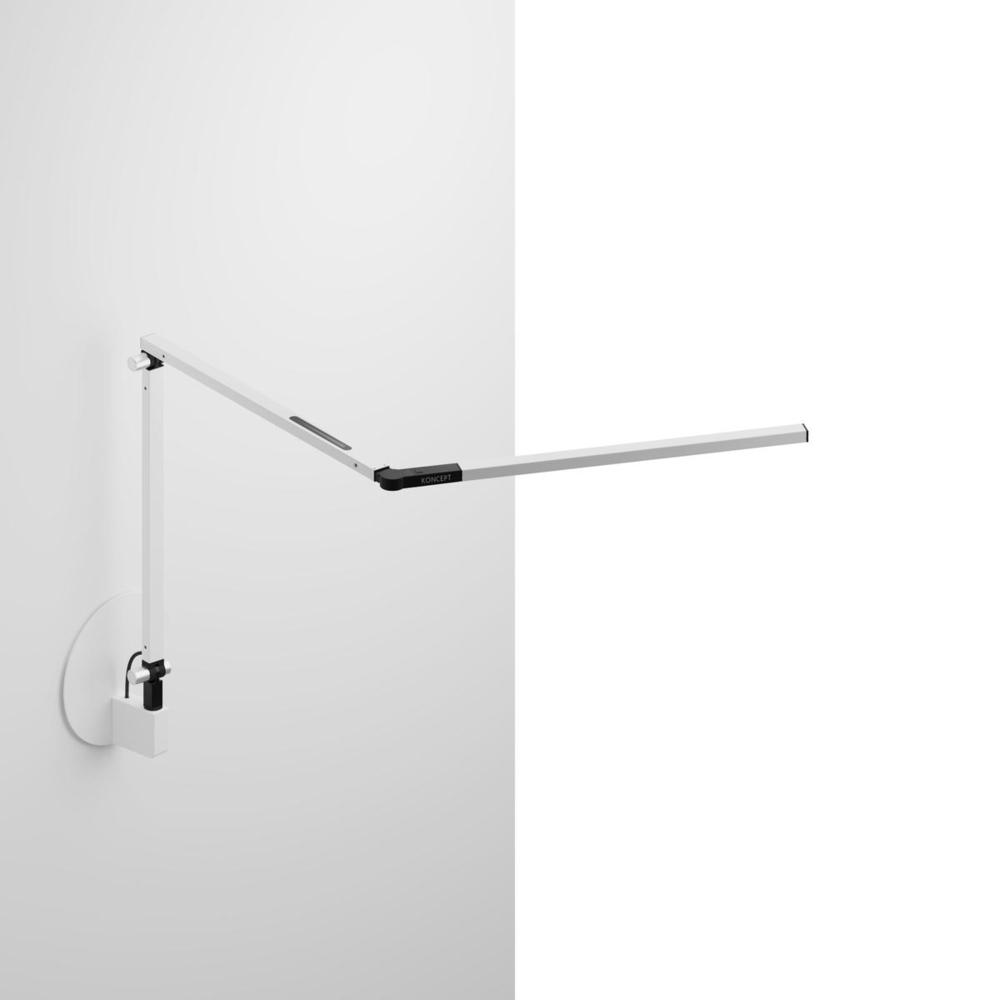 Z-Bar mini Desk Lamp with hardwire wall mount (Warm Light; White)