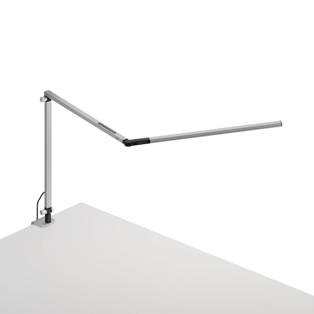 Z-Bar slim Desk Lamp with one-piece desk clamp (Warm Light; Silver)