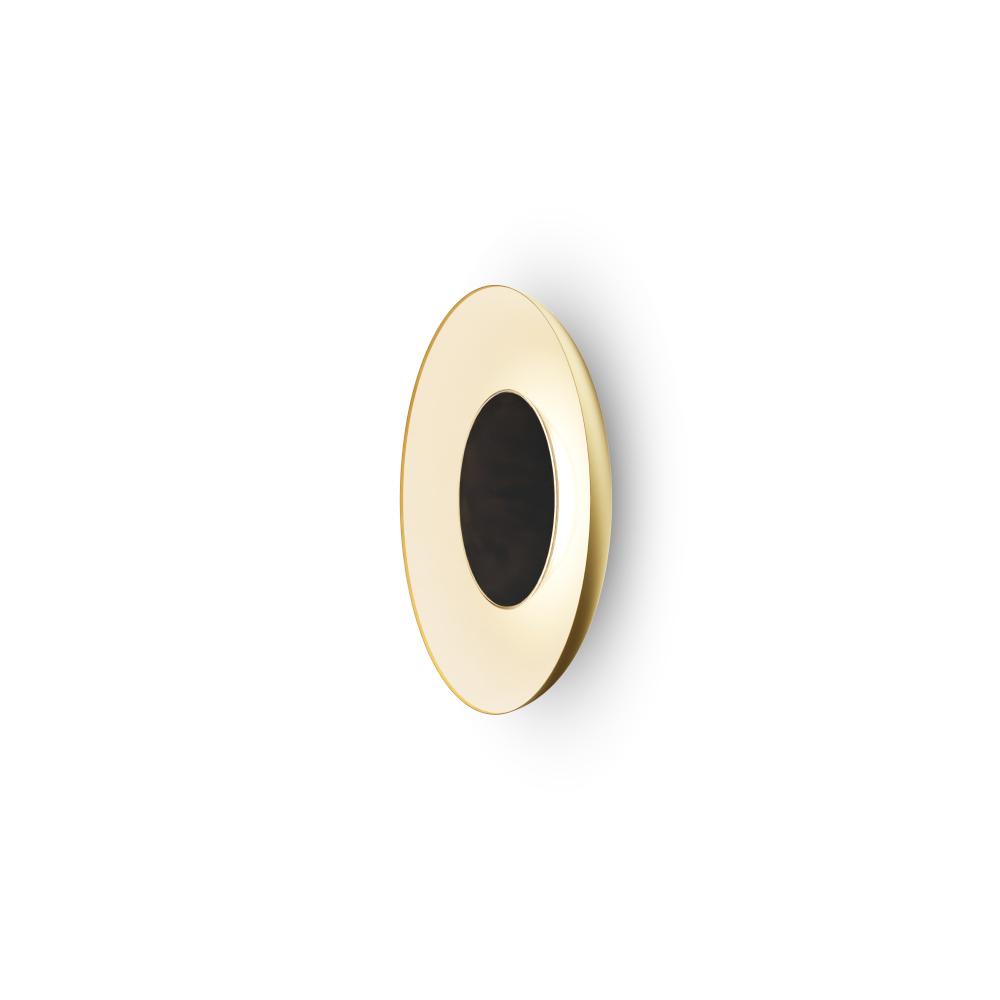 Ramen Wall Sconce 9" (Matte Black) with 18" back dish (Gold w/ Matte White Interior)