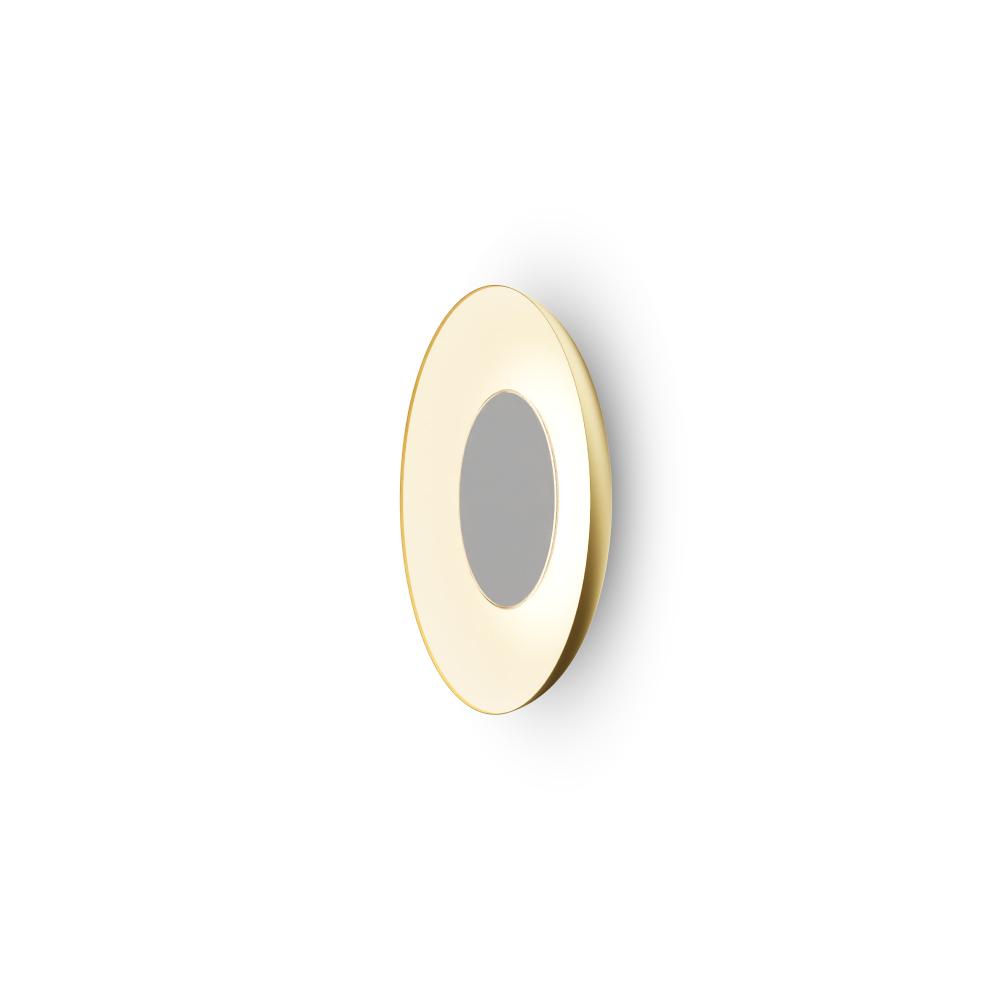 Ramen Wall Sconce 9" (Matte White) with 18" back dish (Gold w/ Matte White Interior)