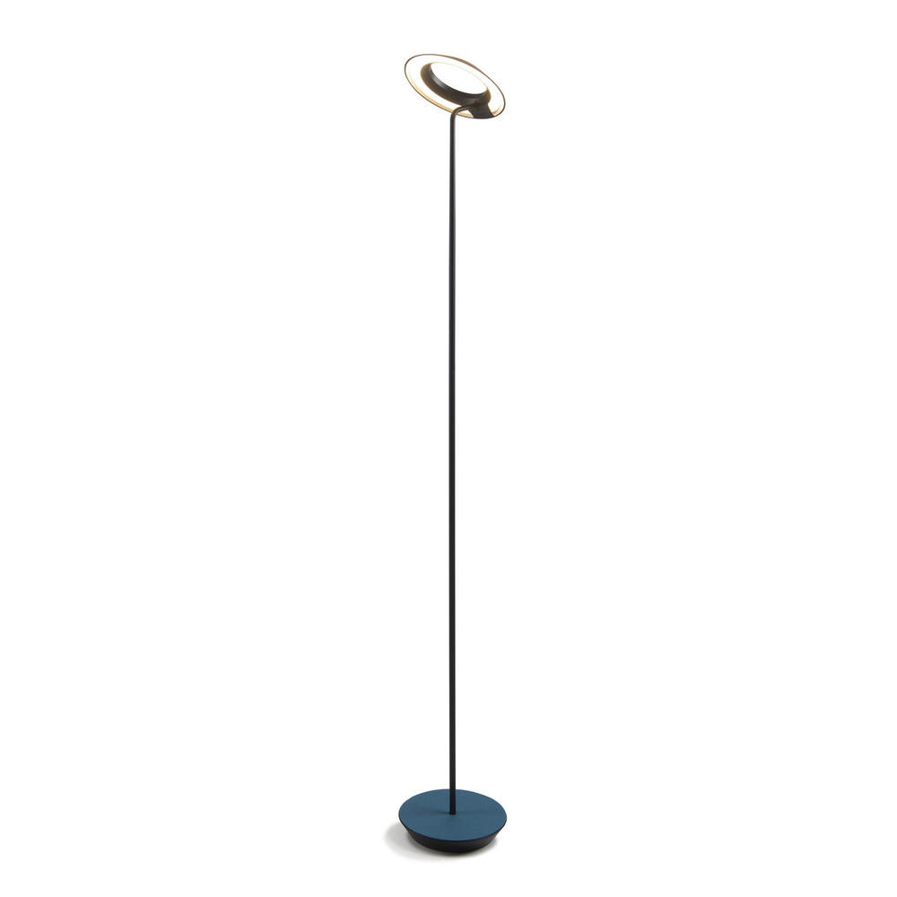 Royyo Floor Lamp, Matte Black Body, Azure Felt base plate