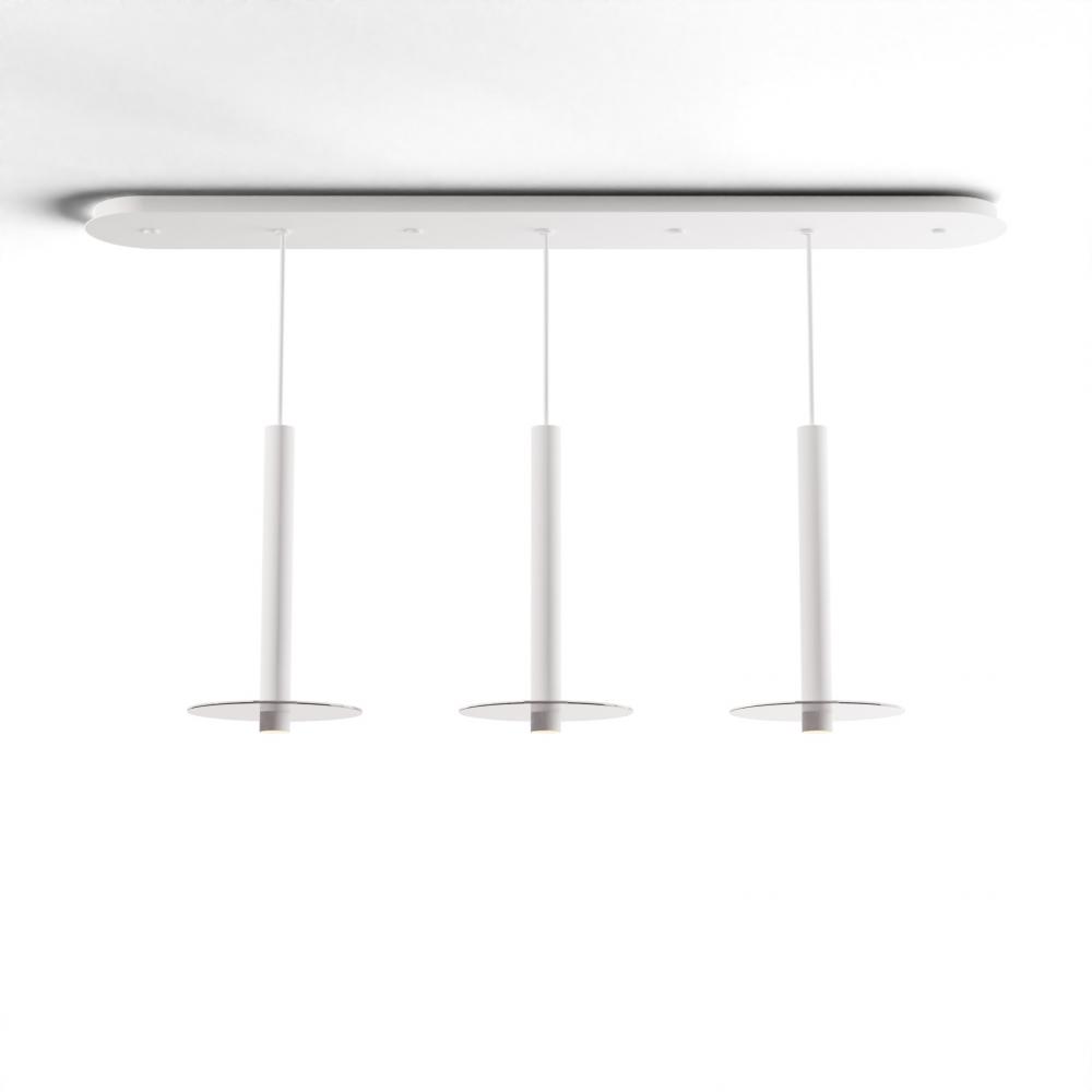 Combi Pendant 16" Linear 3 Combo Matte White with Matte White Canopy