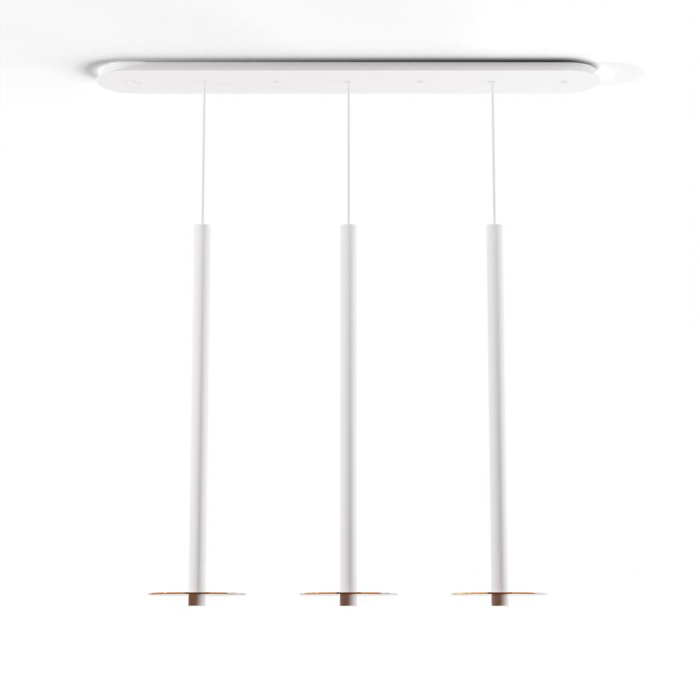 Combi Pendant 36" Linear 3 Combo Matte White with Matte White Canopy