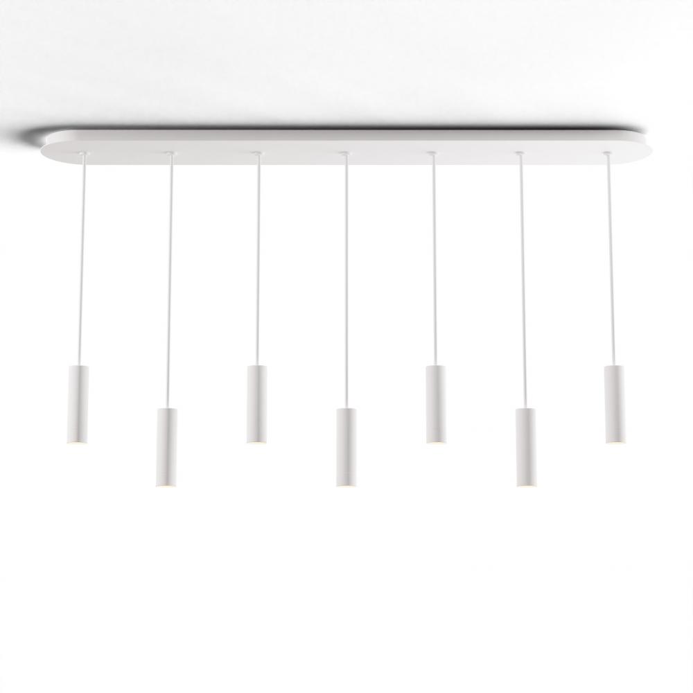 Combi Pendant 6" Linear 7 Combo Matte White with Matte White Canopy