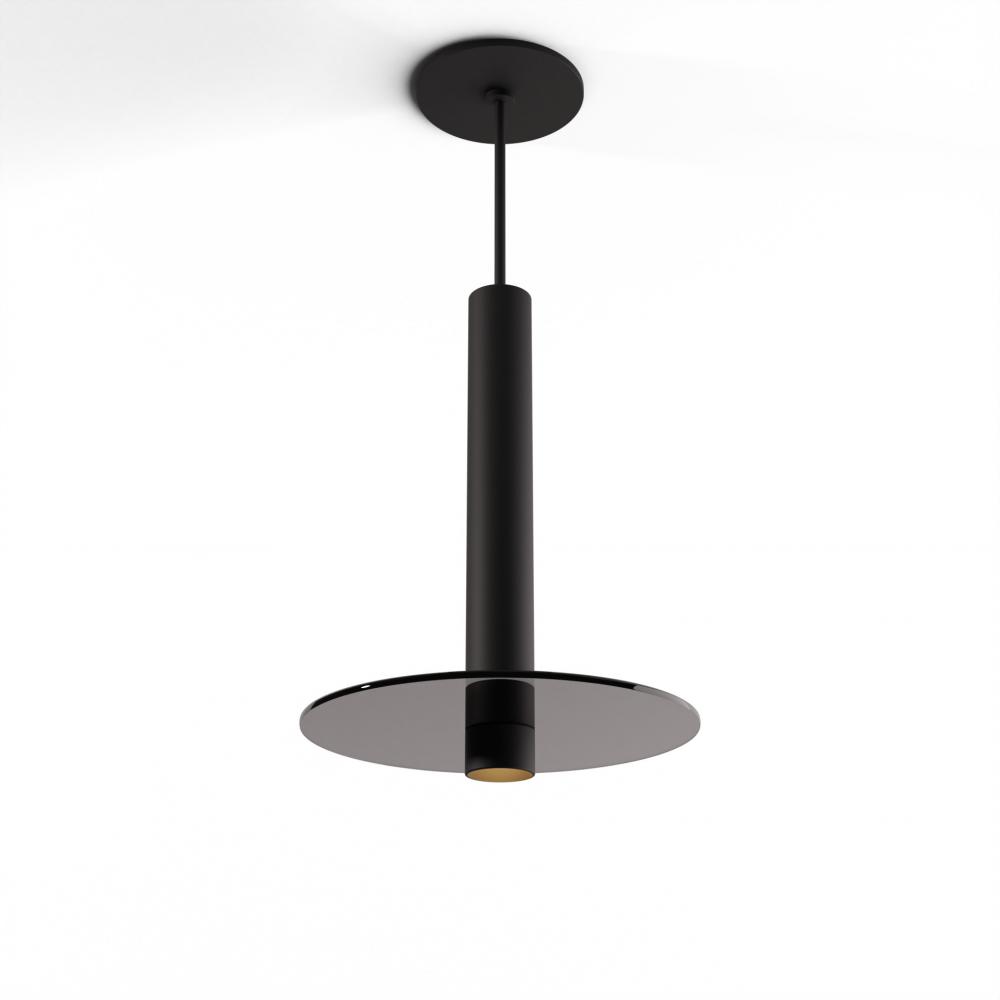 Combi Pendant 12" Single Unit Matte Black with Matte Black Canopy