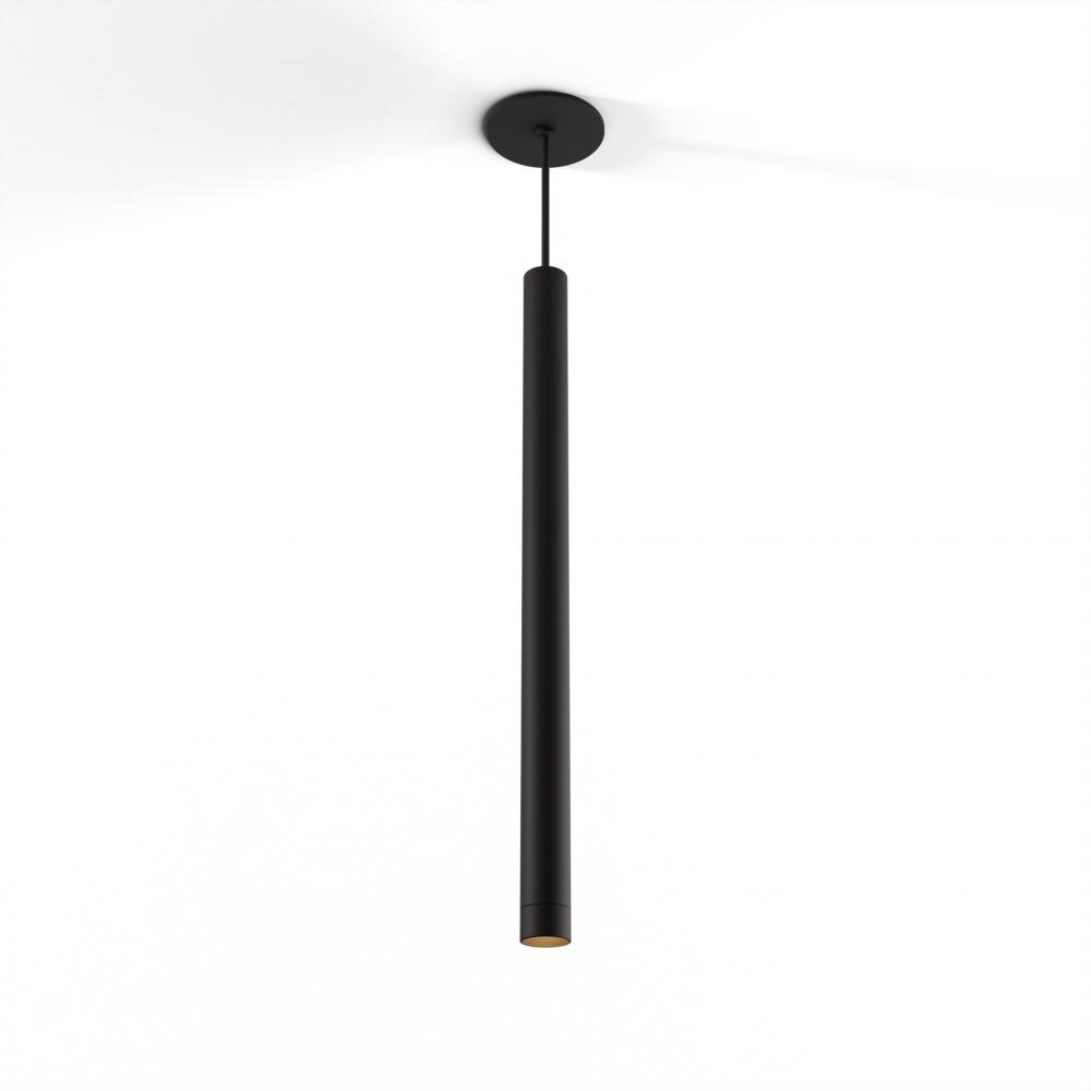 Combi Pendant 24" Single Unit Matte Black with Matte Black Canopy, Suspension / Flush Mount 2-in