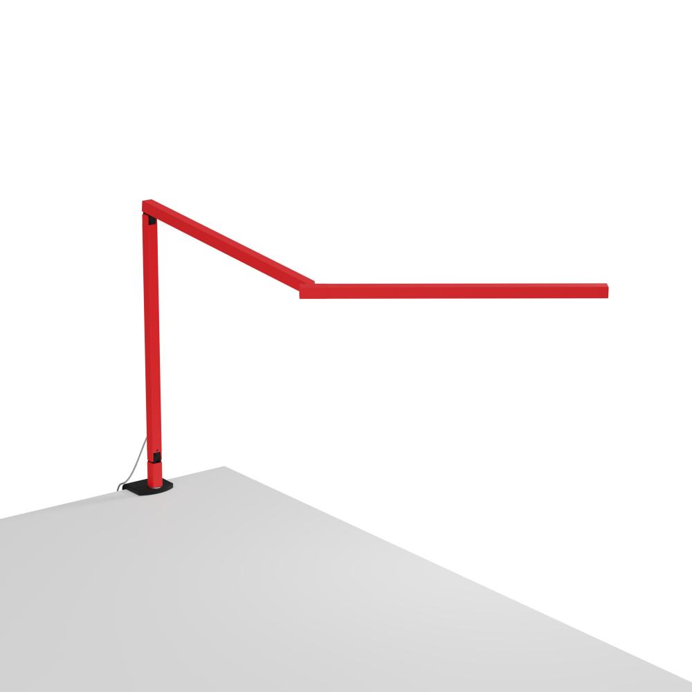 Z-Bar Mini Desk Lamp Gen 4 (Warm Light; Matte Red) with Desk Clamp (Matte Black)