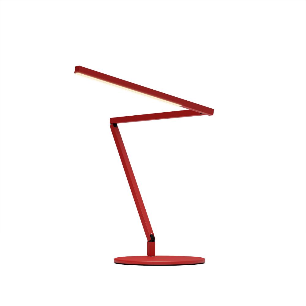 Z-Bar Mini Desk Lamp Gen 4 (Warm Light; Matte Red) with Desk Base