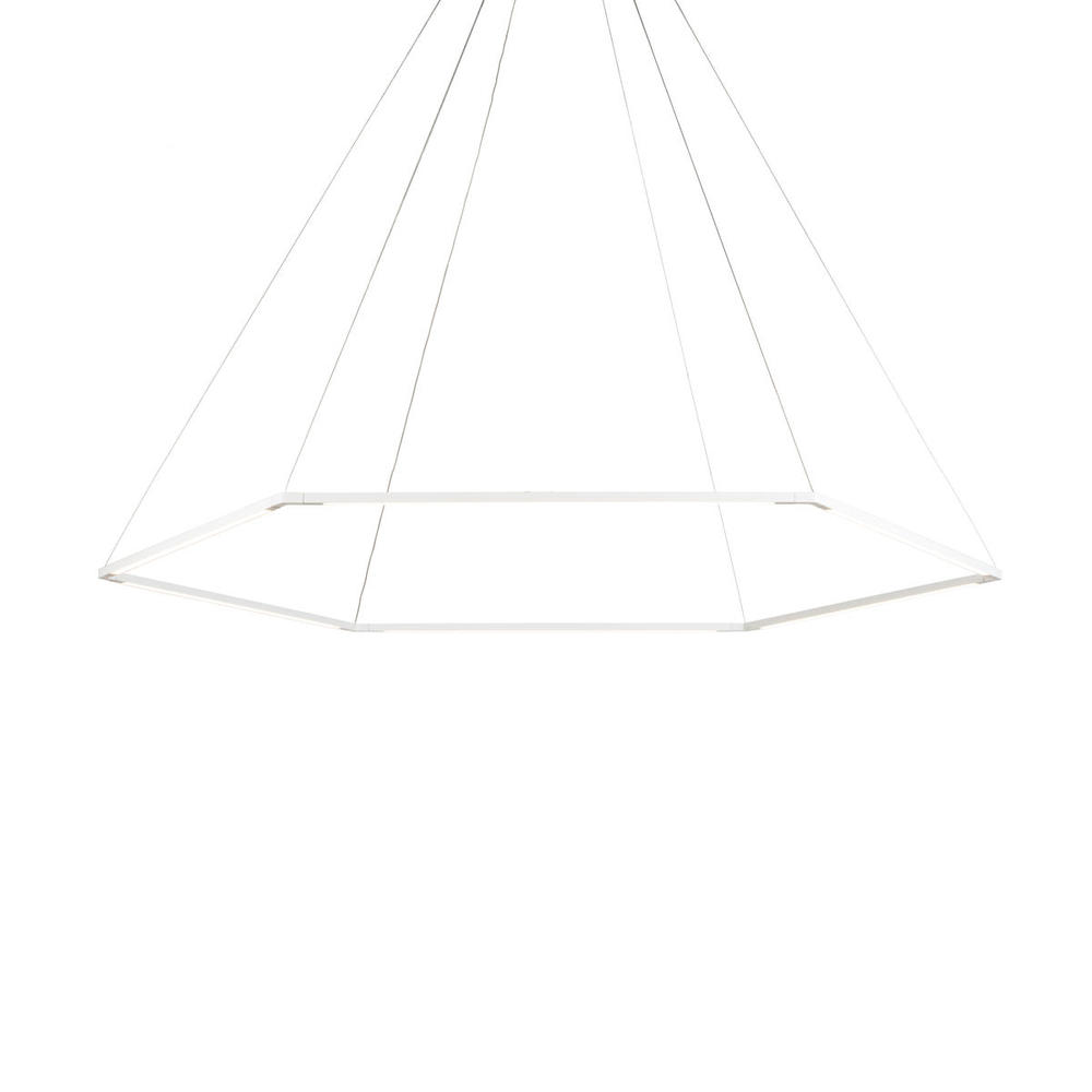 Z-Bar Pendant Medium Honeycomb, Soft Warm, Matte White, 52" x 45"