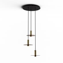 Koncept Inc CMP-C3-S-06-BRS+GTEA9 - Combi Pendant 6" Circular 3 Combo Brass with Matte Black Canopy