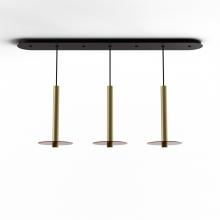 Koncept Inc CMP-L3-S-16-BRS+GTEA9 - Combi Pendant 16" Linear 3 Combo Brass with Matte Black Canopy