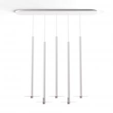 Koncept Inc CMP-L5-S-36-MWT+GCLR9 - Combi Pendant 36" Linear 5 Combo Matte White with Matte White Canopy