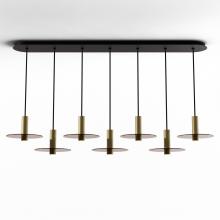 Koncept Inc CMP-L7-S-06-BRS+GTEA9 - Combi Pendant 6" Linear 7 Combo Brass with Matte Black Canopy