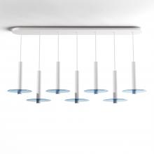 Koncept Inc CMP-L7-S-12-MWT+GBLU9 - Combi Pendant 12" Linear 7 Combo Matte White with Matte White Canopy