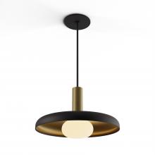 Koncept Inc CMP-S1-S-06-BRS+SMBB12+GLB - Combi Pendant 6" Single Unit Brass with Matte Black Canopy