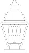 Arroyo Craftsman INC-8GRCS-AB - 8" inverness column mount with glass roof