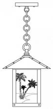Arroyo Craftsman TRH-9PTAM-P - 9" timber ridge pendant with palm tree  filigree