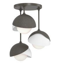 Hubbardton Forge 121374-SKT-07-02-GG0711 - Brooklyn 3-Light Double Shade Semi-Flush