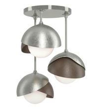 Hubbardton Forge 121374-SKT-85-05-GG0711 - Brooklyn 3-Light Double Shade Semi-Flush