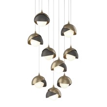 Hubbardton Forge 131105-SKT-LONG-84-20-GG0711 - Brooklyn 9-Light Double Shade Pendant