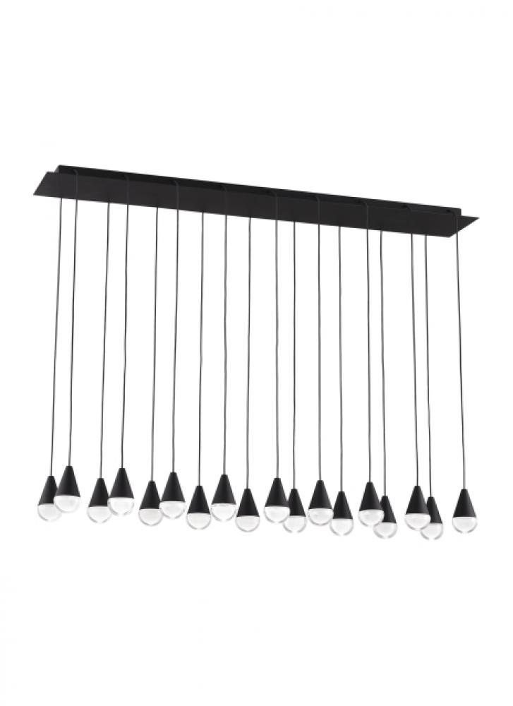 Modern Cupola dimmable LED 18-light Chandelier Ceiling Light in a Nightshade Black finish