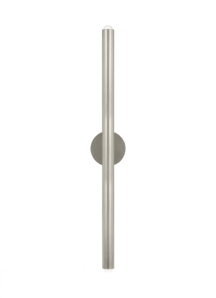The Ebell X-Large Damp Rated 2-Light Integrated Dimmable LED Wall Sconce in Antique Nickel