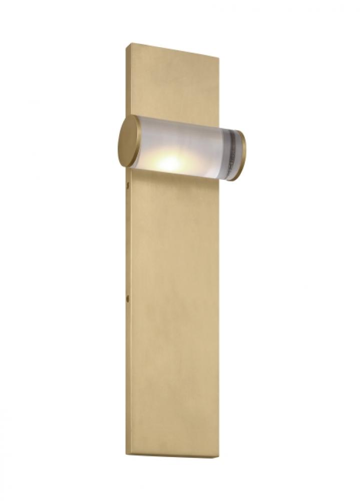The Esfera Medium Damp Rated 1-Light Integrated Dimmable LED Wall Sconce in Natural Brass