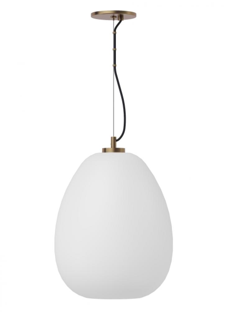 Modern Kapoor dimmable LED Medium Ceiling Pendant Light in a Clear/Natural Brass/Gold Colored finish