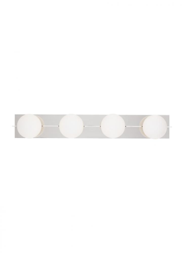 The Orbel 32.5-inch Damp Rated 4-Light Dimmable Bath Vanity in Polished Nickel