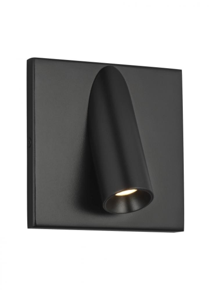 Ponte Modern dimmable LED 5 Outdoor Wall Sconce Light in a Black finish